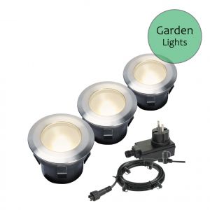12V Einbaustrahler - Garden Lights - Larch 3er Set, 3W, warmweiß, IP67 12V Einbaustrahler - Garden Lights - Larch 3er Set, 3W, warmweiß, IP67