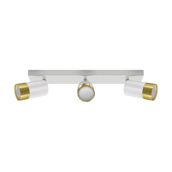 PUZON SPT 3 - Decken Spotleuchte in weiß/gold - Lichtfarbe: individuell wählbar