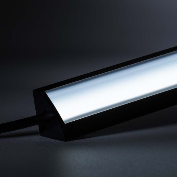 24V Black Line LED Eckleiste - COB - weißes Licht - schwarze Abdeckung