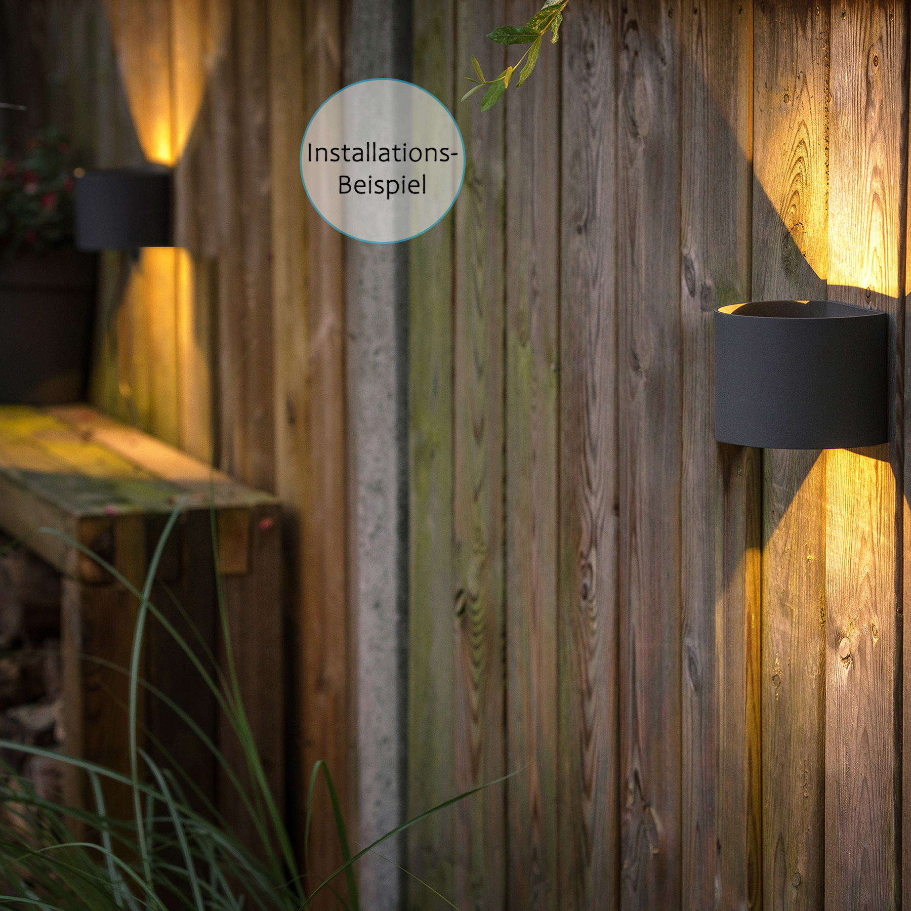 12V Wandleuchte Garden Lights Goura schwarz, 6W, warmweiß,