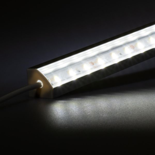 12V Aluminium LED Eckleiste – High Power - weiß – transparente Abdeckung