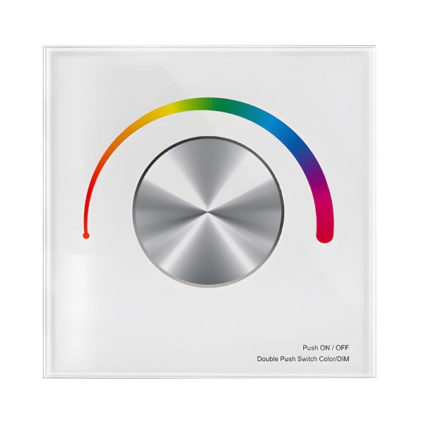 Wand-Einbaudimmer 3-Kanal RGB mit Drehregler 12-48V DC