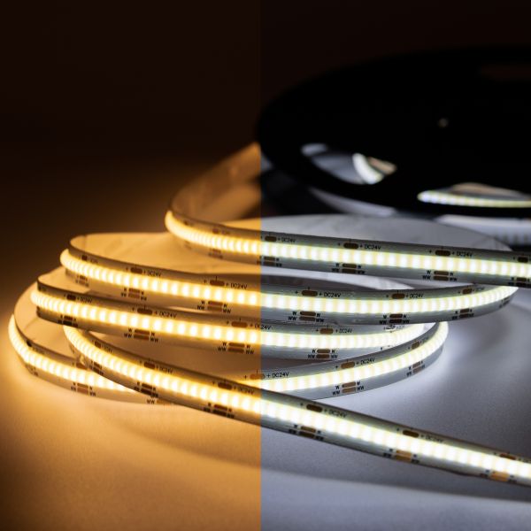 24V COB LED Streifen – Farbtemperatur einstellbar – alle 2,6cm teilbar