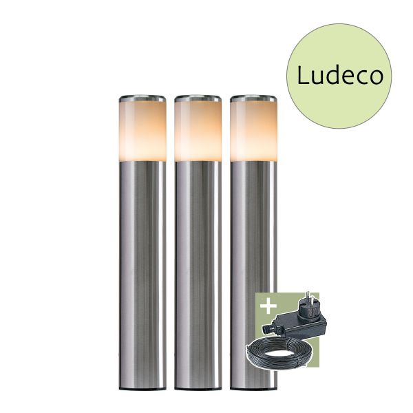 12V Wegeleuchte - Ludeco - Sten 3er Set, 3W, warmweiß, IP44