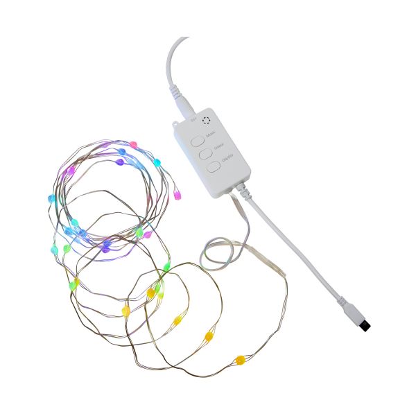 Smart Light - Deko Lichterkette für innen - 3 m - 30 LEDs - Betrieb per USB - Fernbedienung - RGB