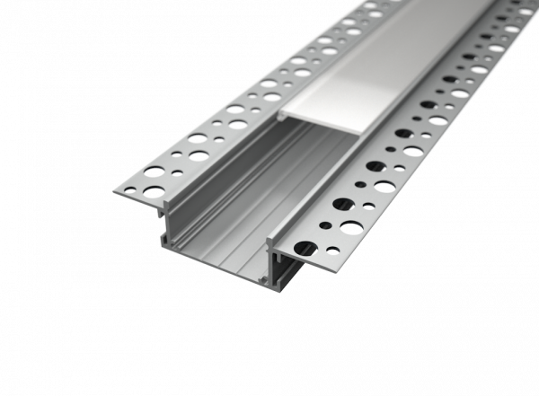 Aluminium LED Unterputz Profil, Trockenbau Plus, diffuse Abdeckung, 2,76 x 1,84cm