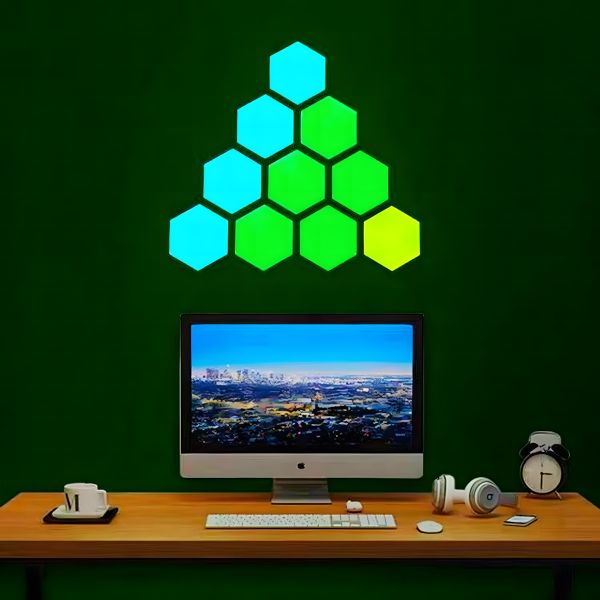 Hexagon LED Panel Set - 10er Set - Tuya App, Sprachsteuerung über Alexa und Google Home