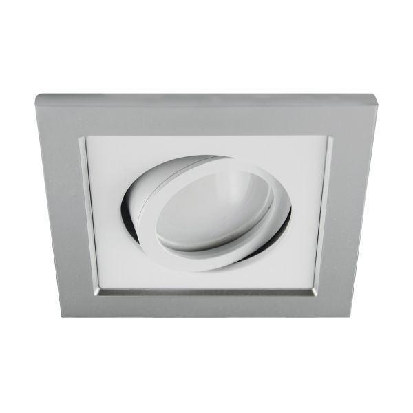 Ideus, LED-Einbauleuchte - silber/ weiss - 10,5x10,5cm - eckig