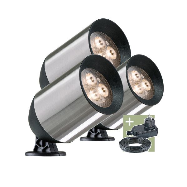 Ludeco, 12V Wegeleuchte - Fenor 3er Set, 4,5W, warmweiß, IP44