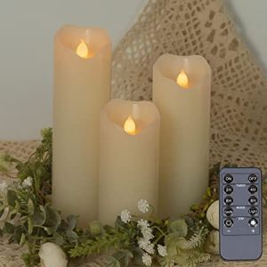 LED Echtwachskerzen, 3er Set, mit Timer & Fernbedienung, flackernde Flamme, batteriebetrieben LED Echtwachskerzen, 3er Set, mit Timer & Fernbedienung, flackernde Flamme, batteriebetrieben