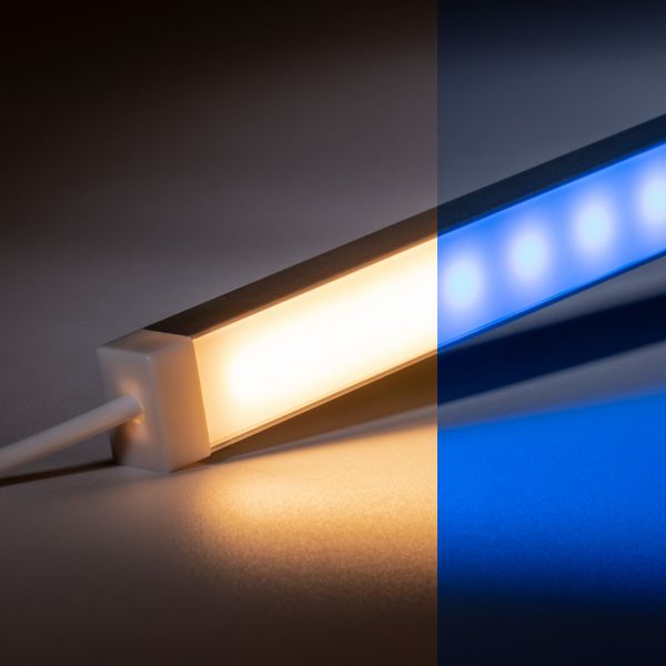24V wasserfeste Aluminium LED Leiste - RGBW (RGB + Warmweiß) - diffuse Abdeckung - IP65