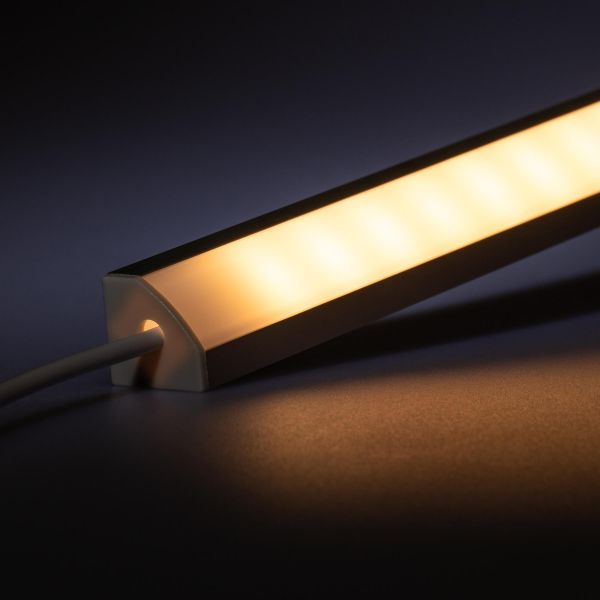 12V Aluminium LED Eckleiste – warmweiß – diffuse Abdeckung