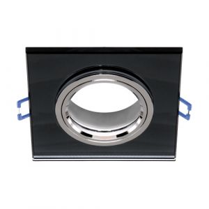 LED-Einbauleuchte - schwarz/ chrom - 9x9cm - eckig LED-Einbauleuchte - schwarz/ chrom - 9x9cm - eckig