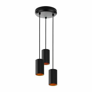 Chloe X3 rund - Pendelleuchte in schwarz/gold - Lichtfarbe: individuell wählbar Chloe X3 rund - Pendelleuchte in schwarz/gold - Lichtfarbe: individuell wählbar