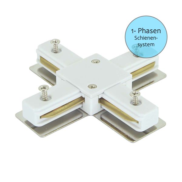 X - Verbinder für 1-Phasen - 230V Stromschienensystem - weiß