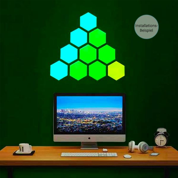 Hexagon LED Panel Set - 10er Set - Tuya App, Sprachsteuerung über Alexa und Google Home