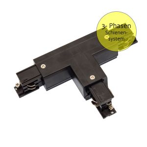 T - Verbinder für 3-Phasen-Stromschienensystem - Schutzleiter außen links, schwarz T - Verbinder für 3-Phasen-Stromschienensystem - Schutzleiter außen links, schwarz