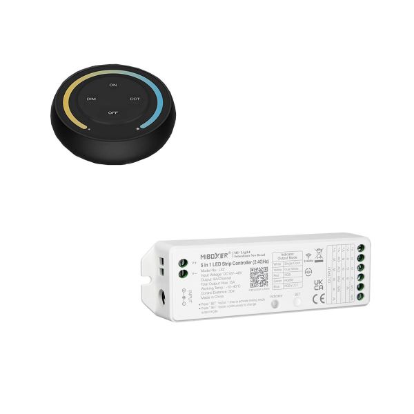 Funk LED Dimmer 1 und 2 Kanal, round line, schwarz