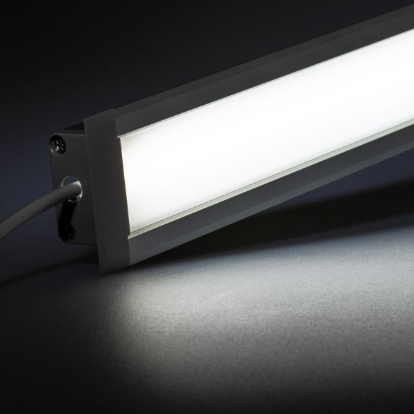 24V wasserfeste Aluminium Einbau LED Leiste - weiß - diffus - IP65 - bis 3m Länge