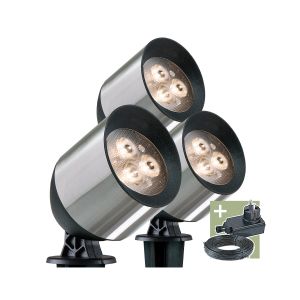 Ludeco, 12V Wegeleuchte - Joren 3er Set, 3W, warmweiß, IP44