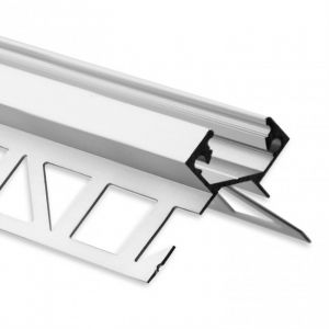 Aluminium LED Fliesenprofil, Außenecke, diffuse Abdeckung, 2,8 x 1,0cm Aluminium LED Fliesenprofil, Außenecke, diffuse Abdeckung, 2,8 x 1,0cm