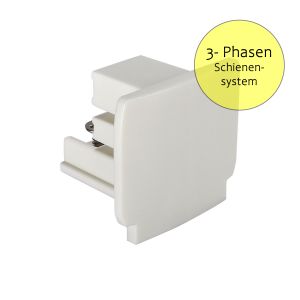 Endkappe für 3-Phasen-Stromschienensystem, weiß Endkappe für 3-Phasen-Stromschienensystem, weiß