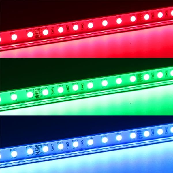 12V Slim-Line Aluminium LED Leiste – RGB – transparente Abdeckung
