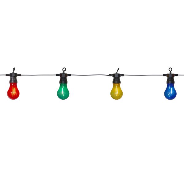 Circus Filament - Lichterkette für außen - 4,05 m - 10 LEDs - Netzbetrieb - Mehrfarbig