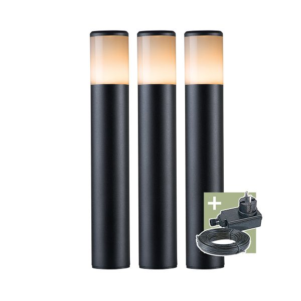 Ludeco, 12V Wegeleuchte - Ivan 3er Set, 3W, warmweiß, IP44
