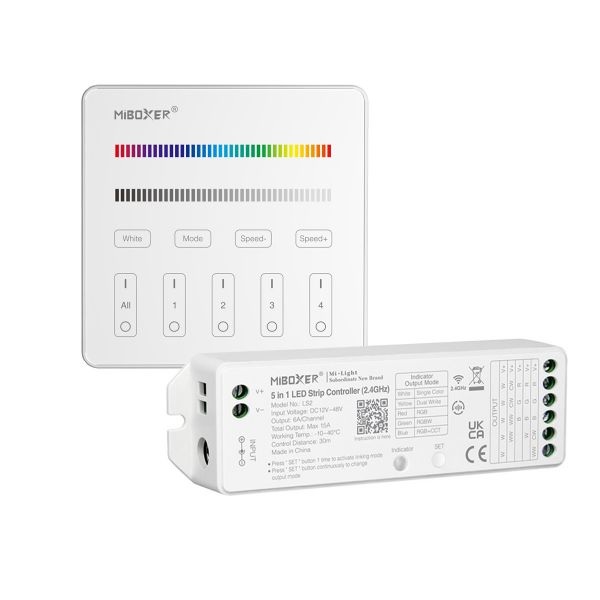 LED Funk Controller Set - 4 Zonen - 3 bis 4 Kanal - RGB+RGBW - Fernbedienung (2,4 GHz)