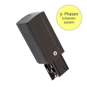 Endeinspeisung für 3-Phasen-Stromschienensystem - Schutzleiter rechts, schwarz Endeinspeisung für 3-Phasen-Stromschienensystem - Schutzleiter rechts, schwarz