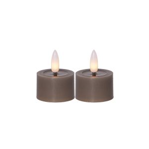 Flamme Flow - Kerzen Set für innen - Braun - Höhe: 5 cm - Batteriebetrieb - Timer - flackernd Flamme Flow - Kerzen Set für innen - Braun - Höhe: 5 cm - Batteriebetrieb - Timer - flackernd