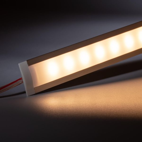 12V Aluminium Einbau LED Leiste schmal - warmweiß - diffuse Abdeckung