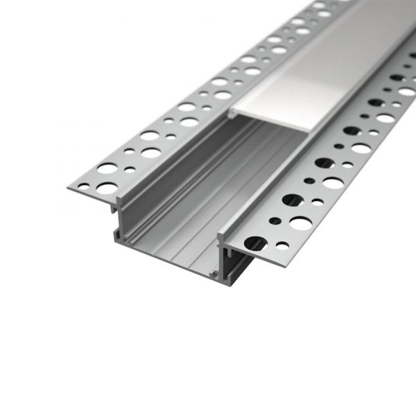 Aluminium LED Unterputz Profil, Trockenbau Plus, diffuse Abdeckung, 2,76 x 1,84cm