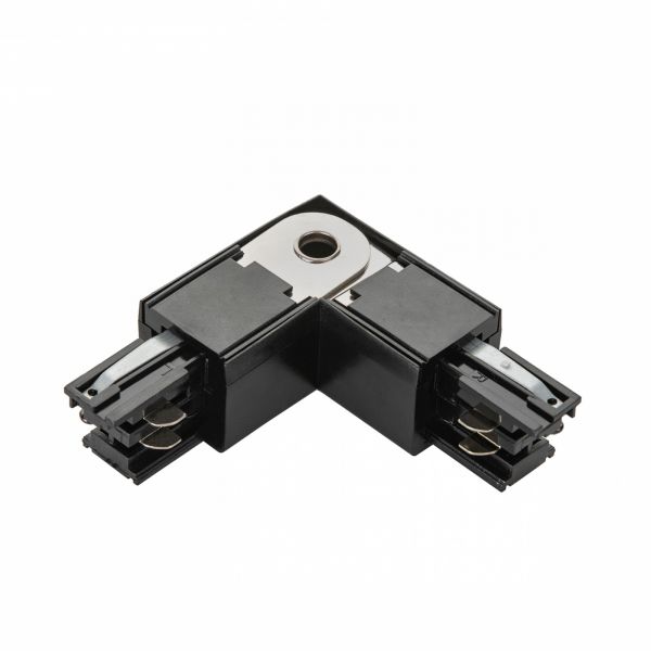 L - Verbinder für 3-Phasen-Stromschienensystem - Schutzleiter innen links, schwarz