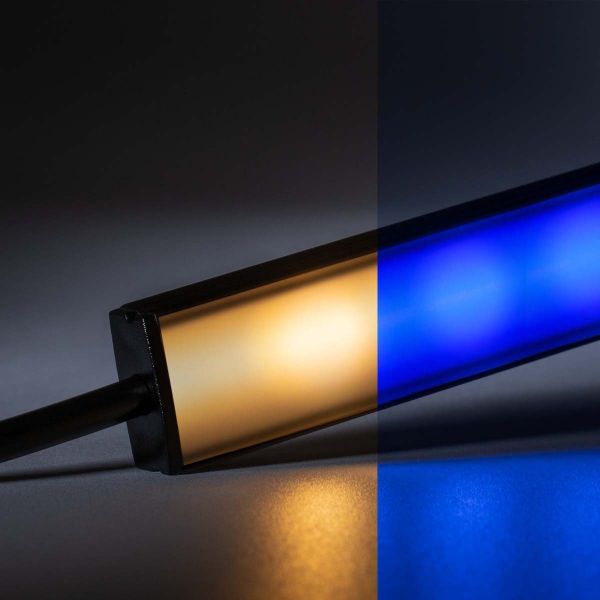 24V Black Line Slim LED Leiste - RGBWW (RGB + warmweiß) - schwarze Abdeckung