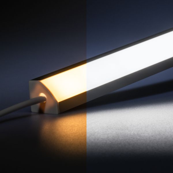 24V Aluminium LED Eckleiste - COB - Farbtemperatur einstellbar - diffuse Abdeckung