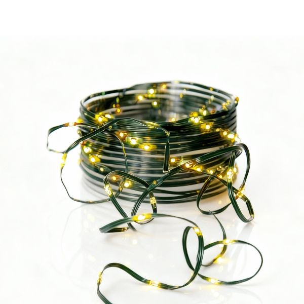 Micro - Lichterkette für außen - 7,2 m - 96 LEDs - Timer - Batteriebetrieb - 8 Funktionen - Warmweiß