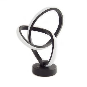 LED Ambiente Tischleuchte im geschwungenen Design und Farbwechsel, Touch, RGBW