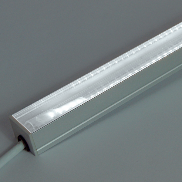 230V silberne Aufputz LED Leiste - Classic Maxi - weißes Licht - transparente Abdeckung, IP65
